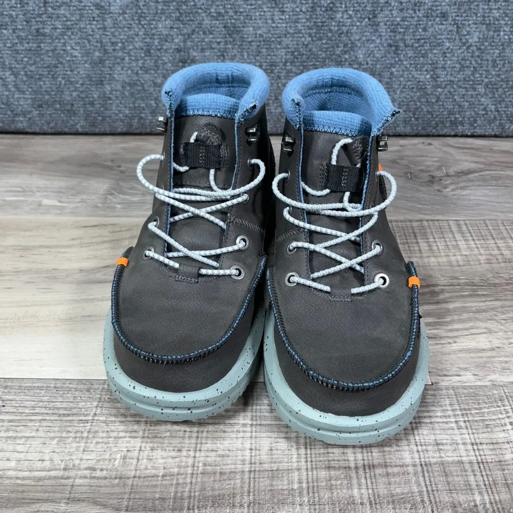 Hey Dude Bradley Boot Youth Size 5 Leather Lightweight Ankle Boot  Blue Gray